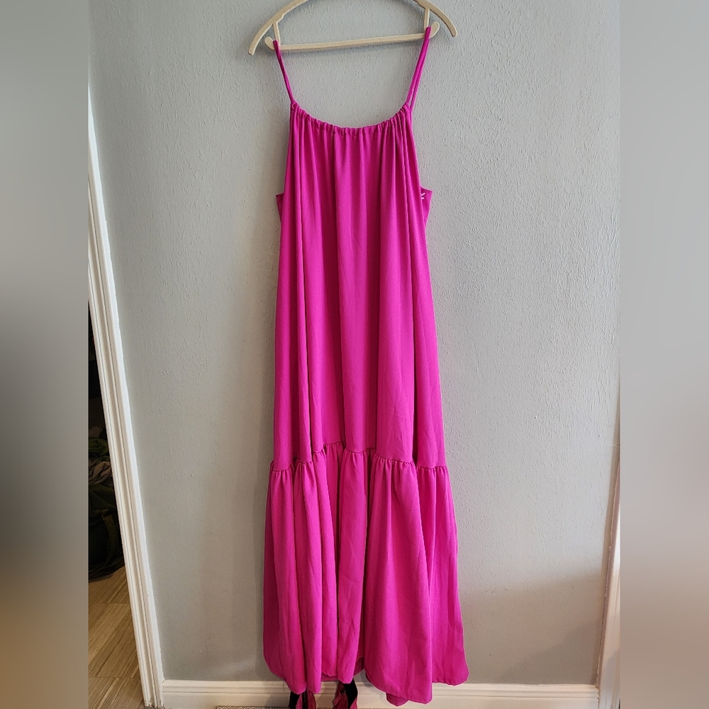 Karen-T design Tiered Maxi dress with pockets